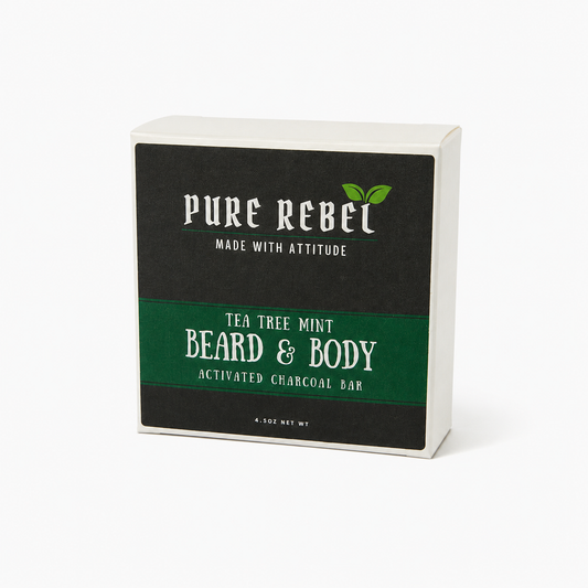 Pure Rebel - Beard & Body Tea Tree Mint Activated Charcoal Bar