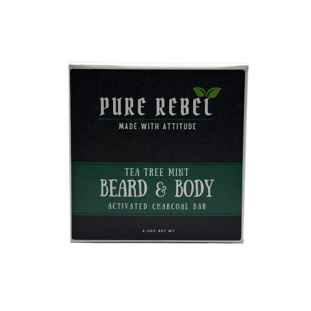 Pure Rebel - Beard & Body Tea Tree Mint Activated Charcoal Bar