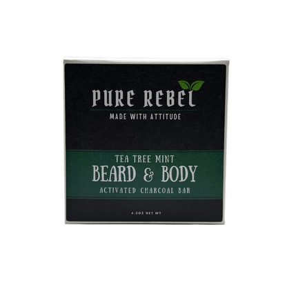 Pure Rebel - Beard & Body Tea Tree Mint Activated Charcoal Bar