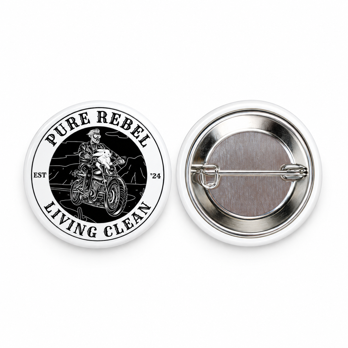 Pure Rebel Motorcycle Collectible Button Pin