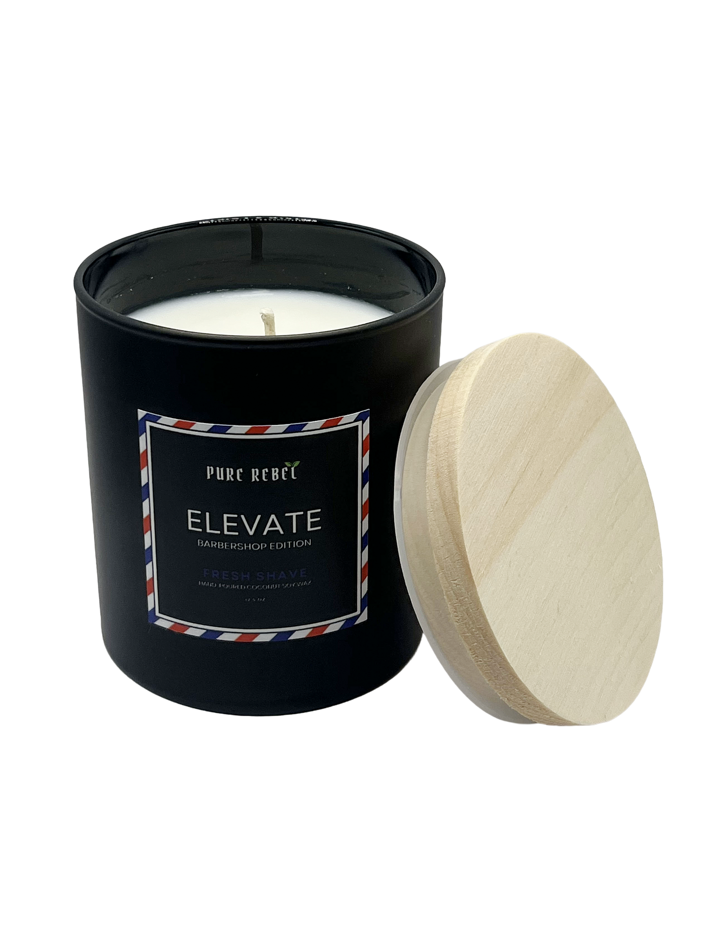 Pure Rebel “Elevate” Hand Poured Coconut Soy Candle 12.5oz - Barbershop Edition