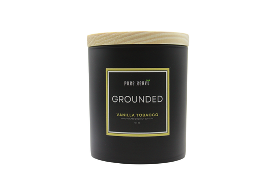 Pure Rebel “Grounded” Hand Poured Coconut Soy Candle 12.5oz - Vanilla Tobacco